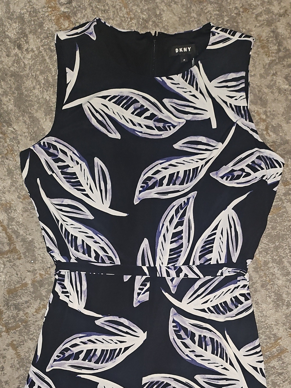 DKNY Printed Tie Waist Jersey Jumpsuit Size 14 - Picture 5 of 13